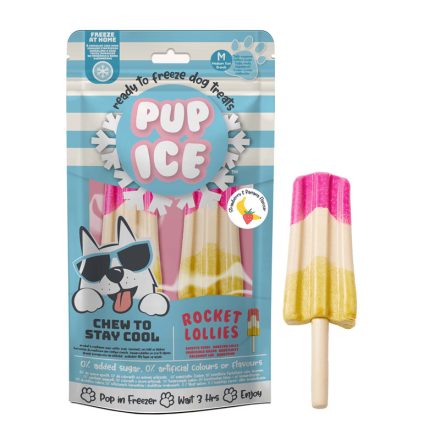 Jégkrém kutyáknak Fruity Lollies Eper & Banán (M) 2db / 90g; Pup Ice 