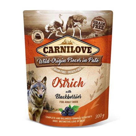 Carnilove Dog tasakos Paté - Strucc szederrel - 300g