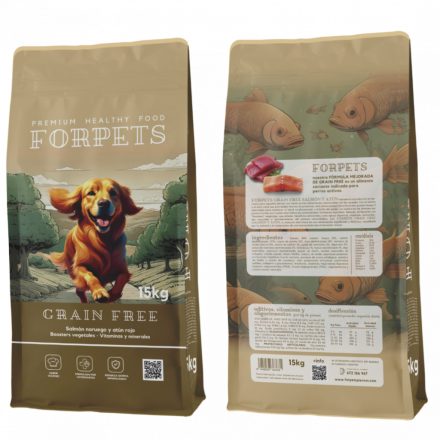 FORPETS - GRAIN FREE (GABONAMENTES - LAZAC és TONHAL) - 15 kg