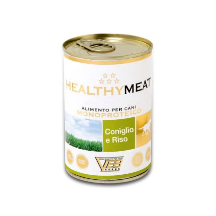 HEALTHY MEAT NYÚL 95% monoproteines paté, rizzsel, felnőtt kutyáknak, 400 G KONZERV