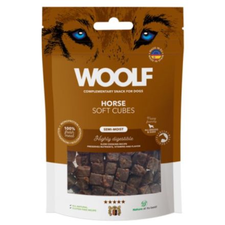 WOOLF MONOPROTEIN FŐTT LÓHÚS KOCKÁK - 100g