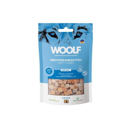 WOOLF MONOPROTEIN MEDITERRÁN HALHÚS KOCKÁK - 100g